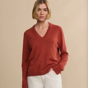Jenni Kayne Terracotta V-Neck Sweater
